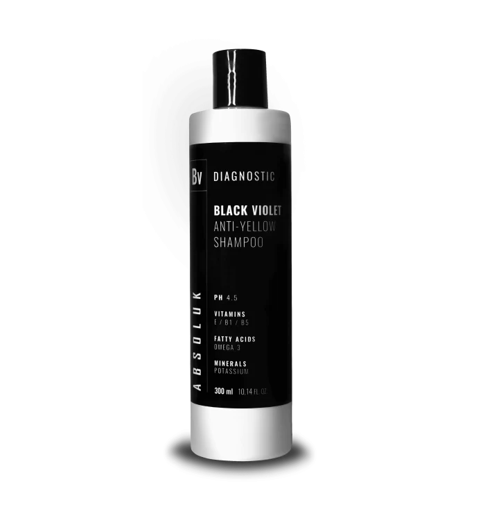 Absoluk Black Violet Shampoo Champú Matizador Anti Amarillo para Cabello Rubio, Decolorado o con Canas