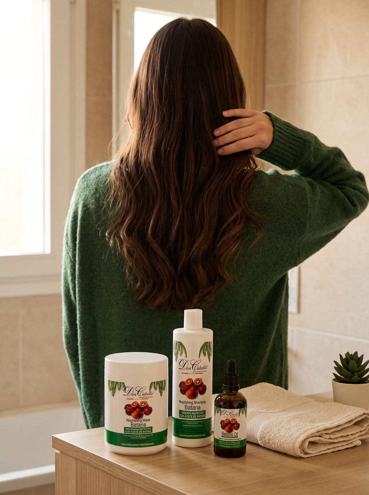 Pack Nutrición Profunda Batana Don Cabello en la rutina de cuidado capilar