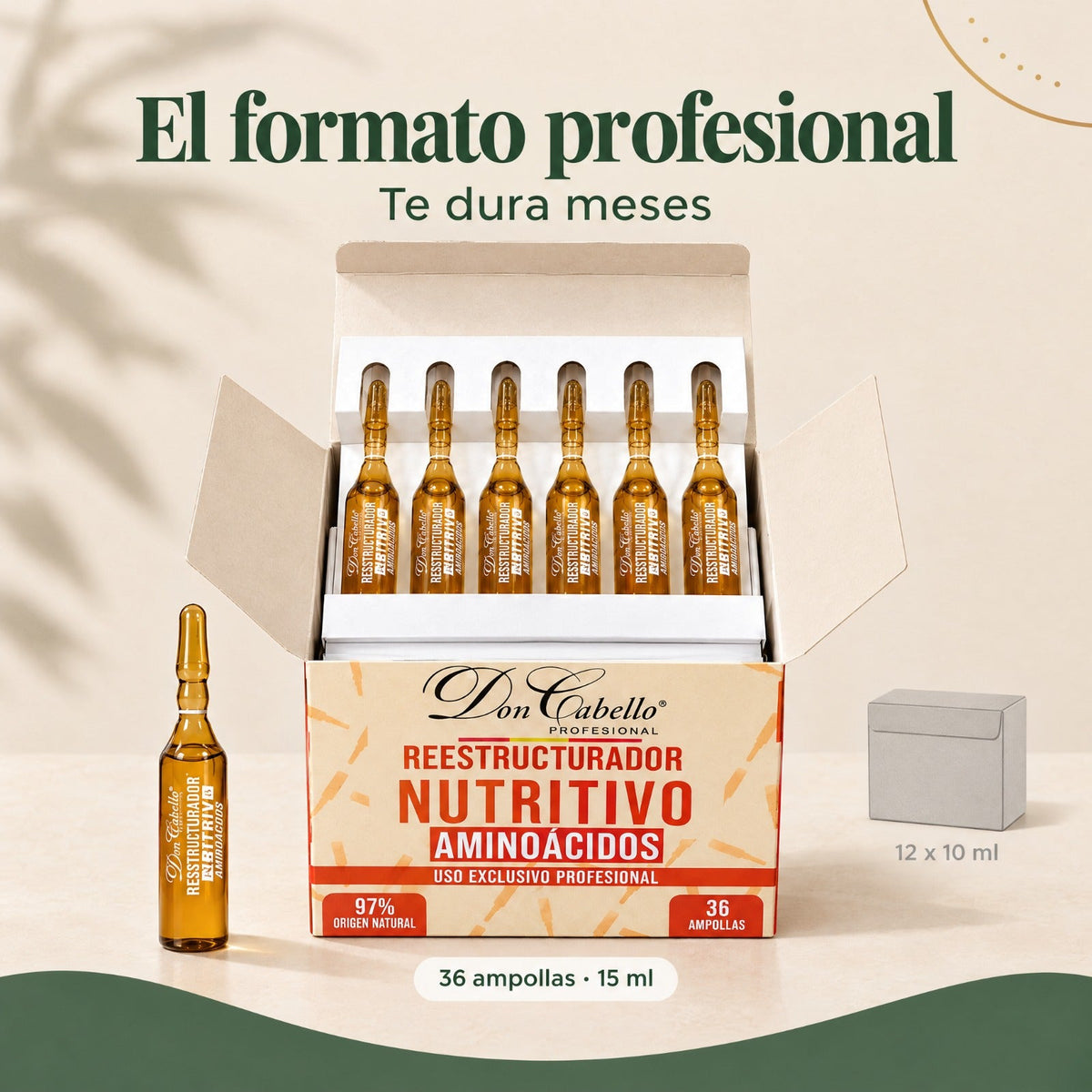Don Cabello Ampollas Reestructurador Nutritivo con Aminoácidos 36 x 15 ml