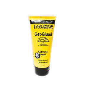 Eco Style - Black Castor Flaxseed Oil Get - Glued Styling Bond - 6oz - 177ml - Cosmetics Afro Latino