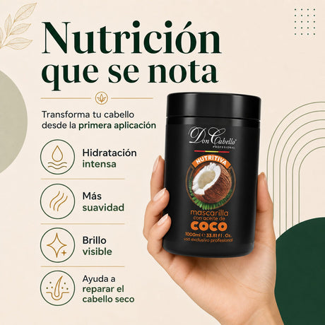 Don Cabello Mascarilla Capilar Nutritiva con Aceite de Coco 1000 ml
