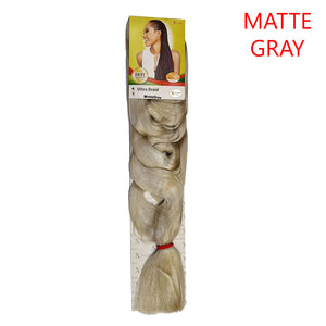 X-pression - Ultra Braid - Extensión De Pelo - Para Trenzar - 208 Cm - 165 G - De Un Solo Color - Cosmetics Afro Latino #MATTE GRAY X-pression Hair Care