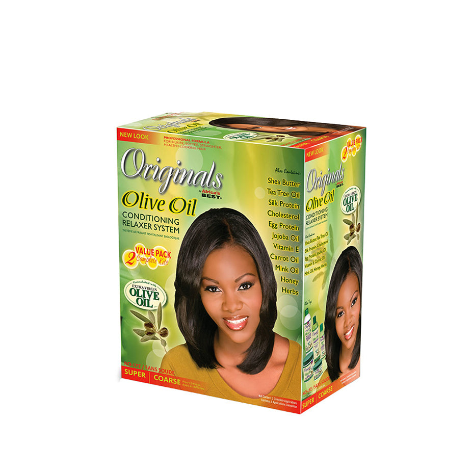 Organics BY BEST Africa's -OLIVE OIL RELAXER - KIT - 2 Complete Application - SUPER - Cosmetics Afro Latino