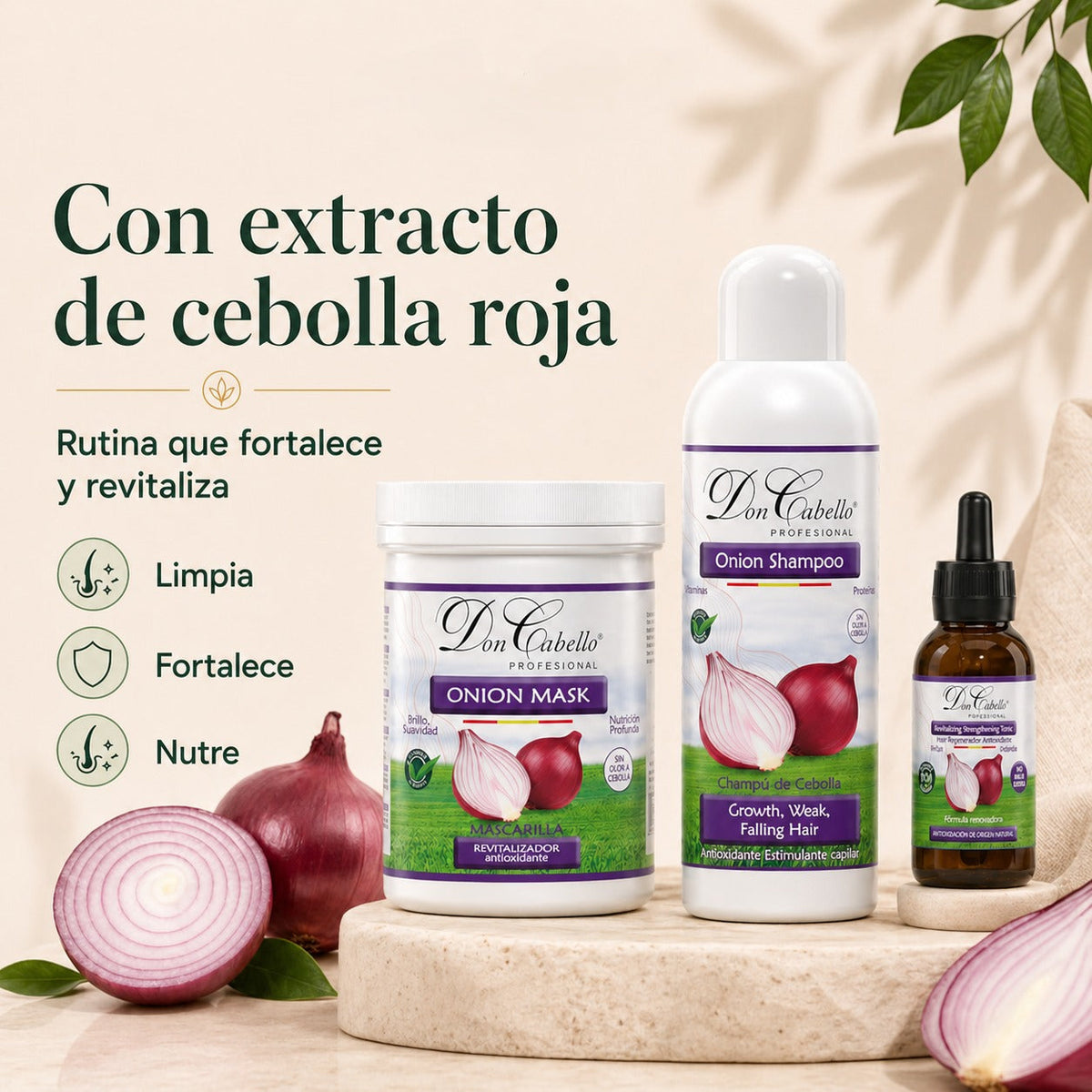 Pack Anticaida Intensivo Cebolla Roja Don Cabello