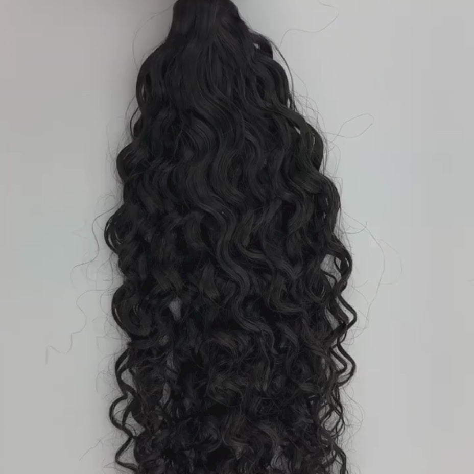 Cosido Rizado Natural Wave Remy Virgin 28 Pulgadas 70 cm