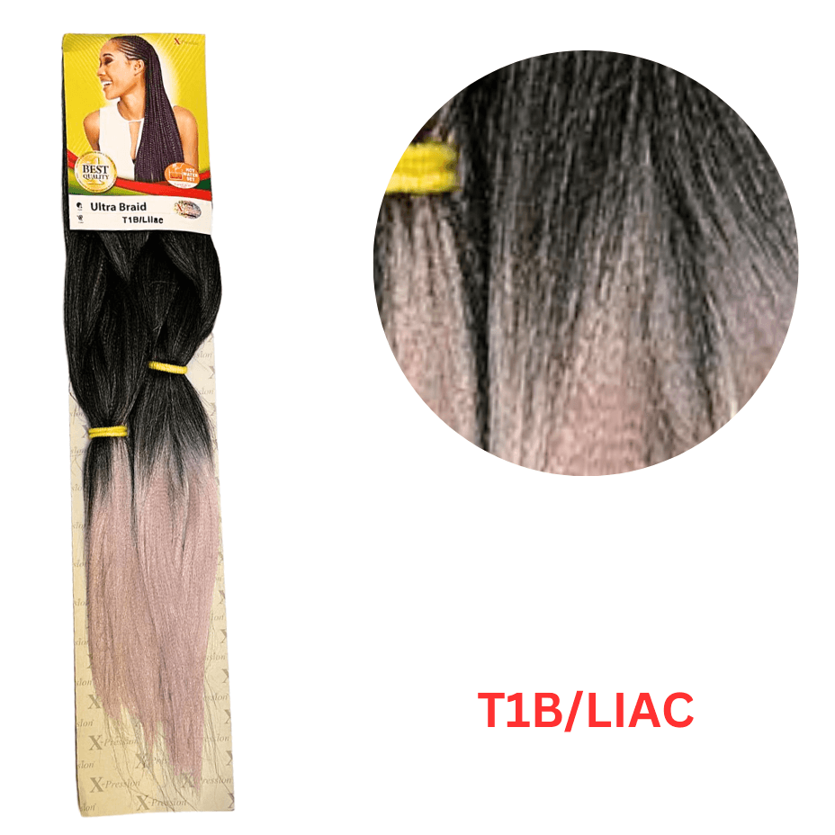X-pression - Ultra Braid - Extensión De Pelo - Para Trenzar - 208 Cm - 165 G - Doble Color - Cosmetics Afro Latino