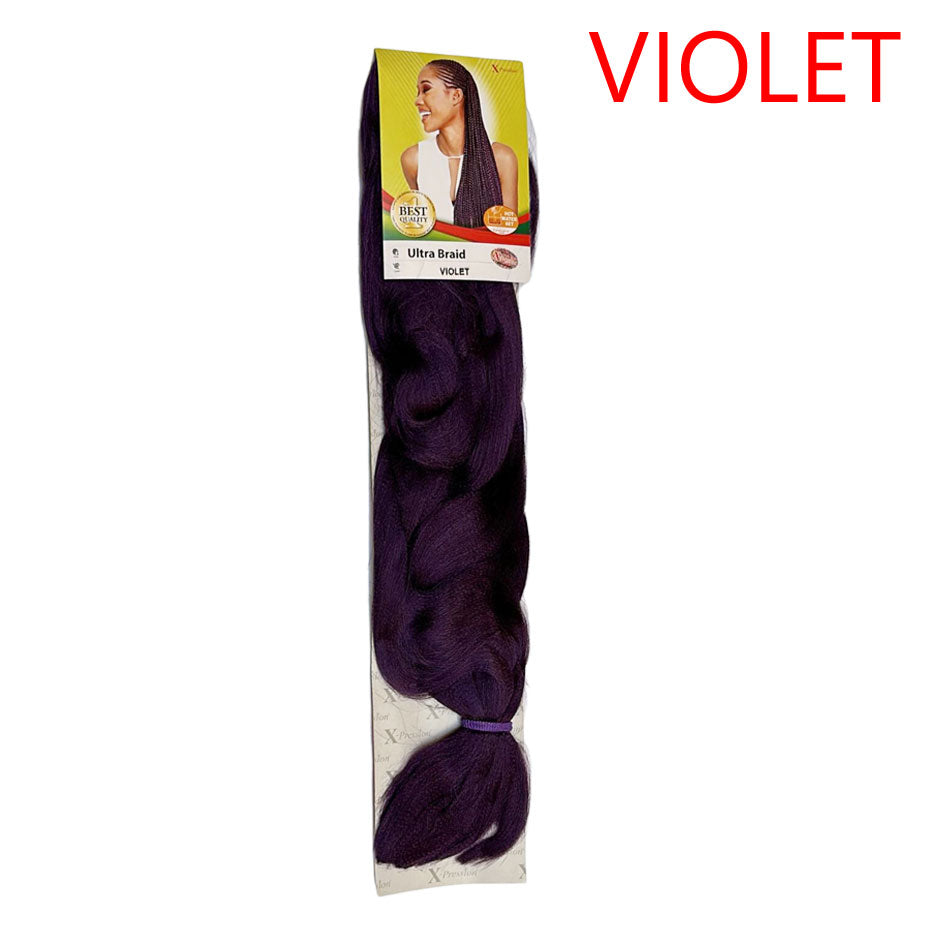 X-pression - Ultra Braid - Extensión De Pelo - Para Trenzar - 208 Cm - 165 G - De Un Solo Color - Cosmetics Afro Latino #VIOLET X-pression Hair Care