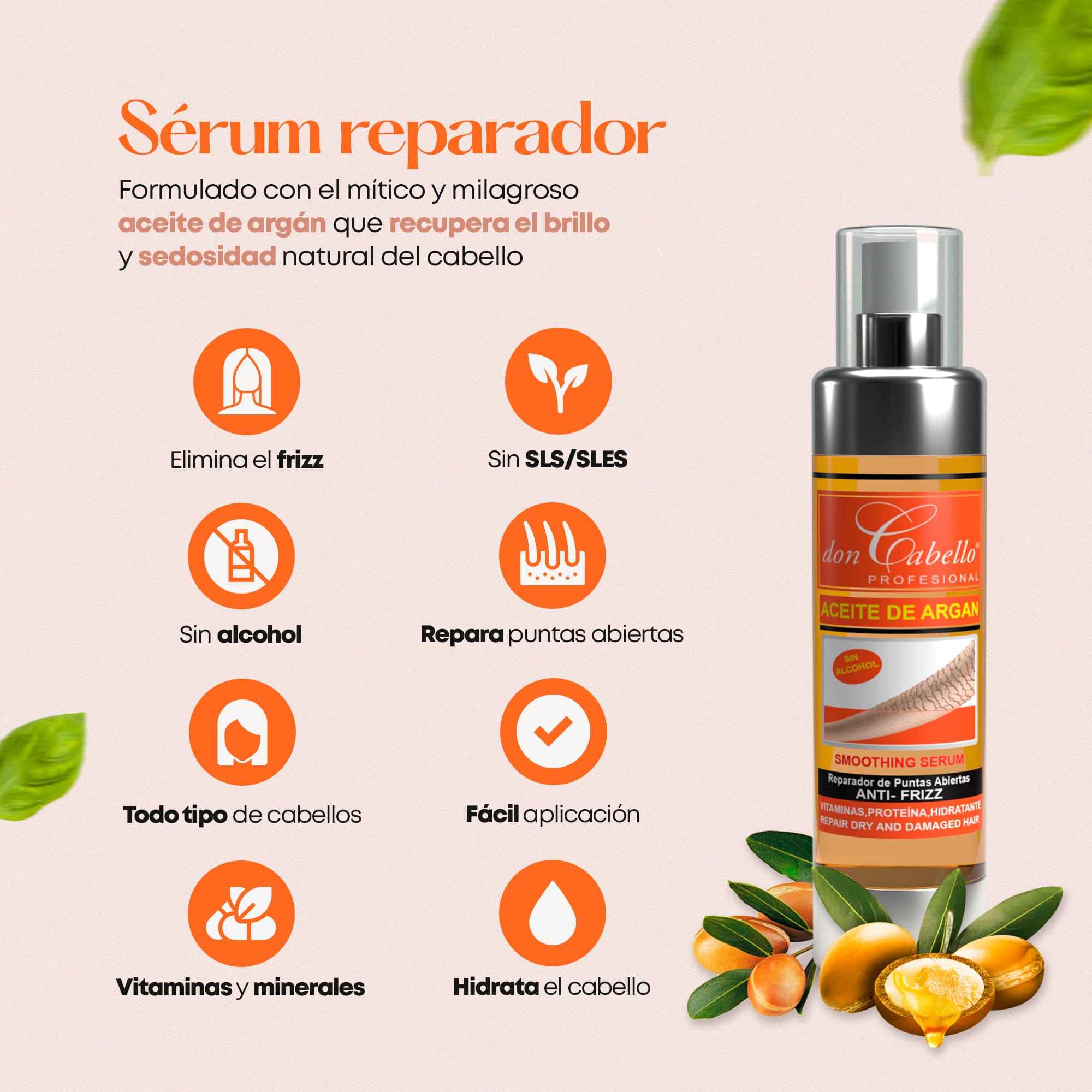 Don Cabello - Aceite De Argán – Serum Reparador De Cabello - 100 Ml