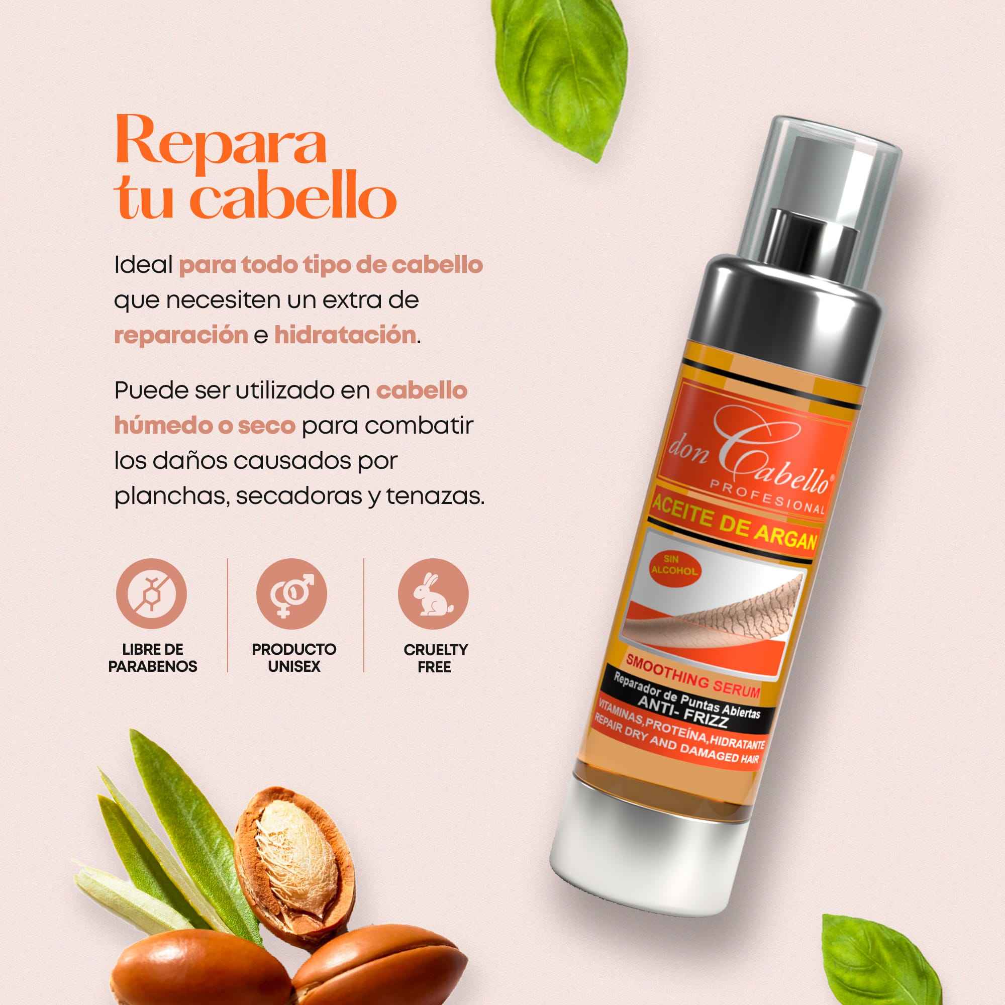 Don Cabello - Aceite De Argán – Serum Reparador De Cabello - 100 Ml