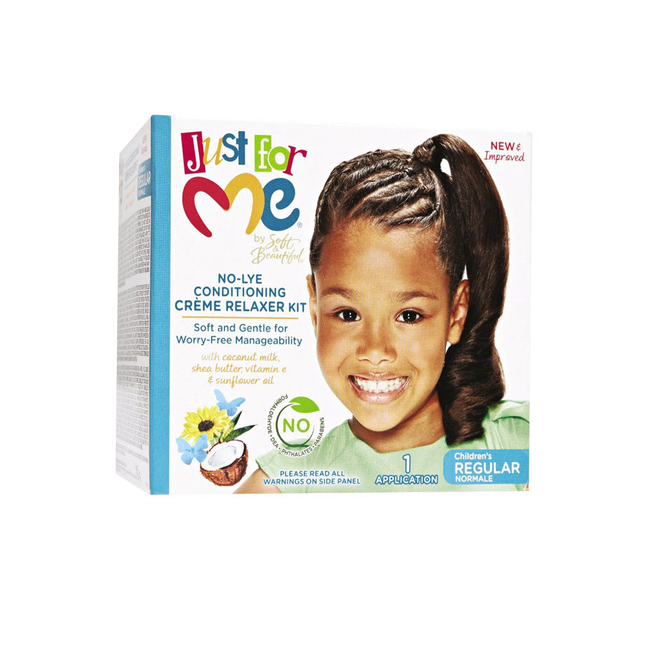 JUST FOR ME- CREMA ALISADORA SIN LEJIA RELAXER KIT-REGULER - Cosmetics Afro Latino