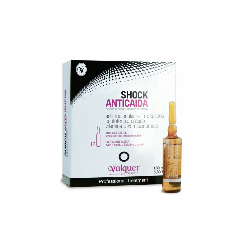 VALQUER - SHOCK ANTICAIDAS AMPOLLAS- 12UNIDADES - Cosmetics Afro Latino